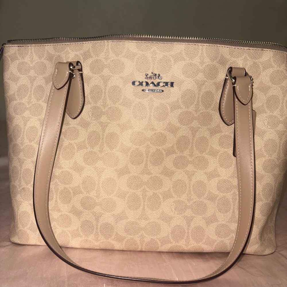 Coach Tan Signature Tote Bag